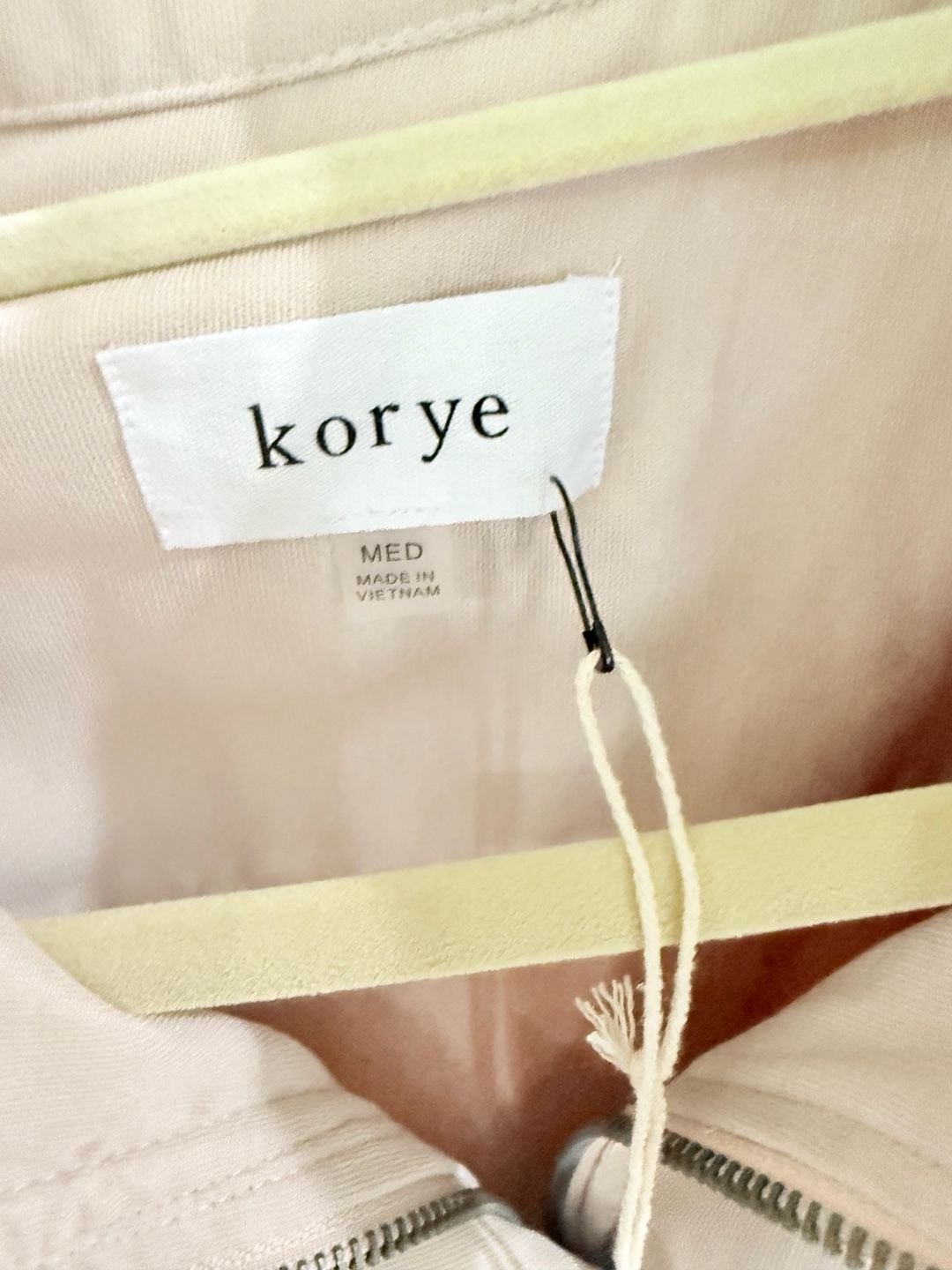 Korye Utility Jacket Size Med Beige Full Zip Mock Neck 4