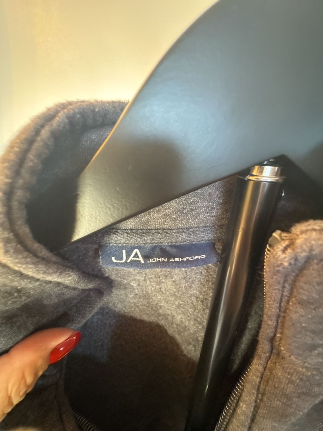 John Ashford Gray Full Zip Fleece Sweater 2