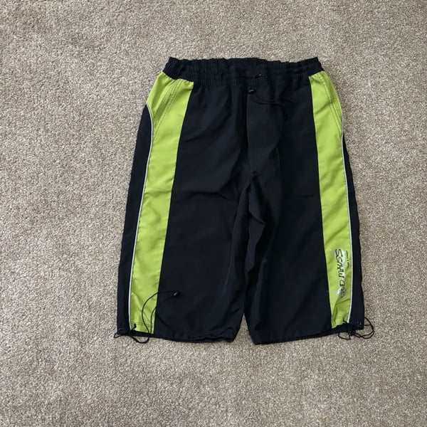 Early 2000s Board Gud Mauss Board Shorts Size L Black Green Surf & Street