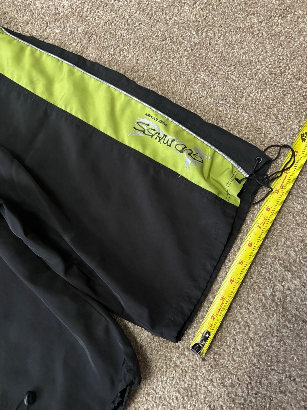 Early 2000s Board Gud Mauss Board Shorts Size L Black Green Surf & Street 3