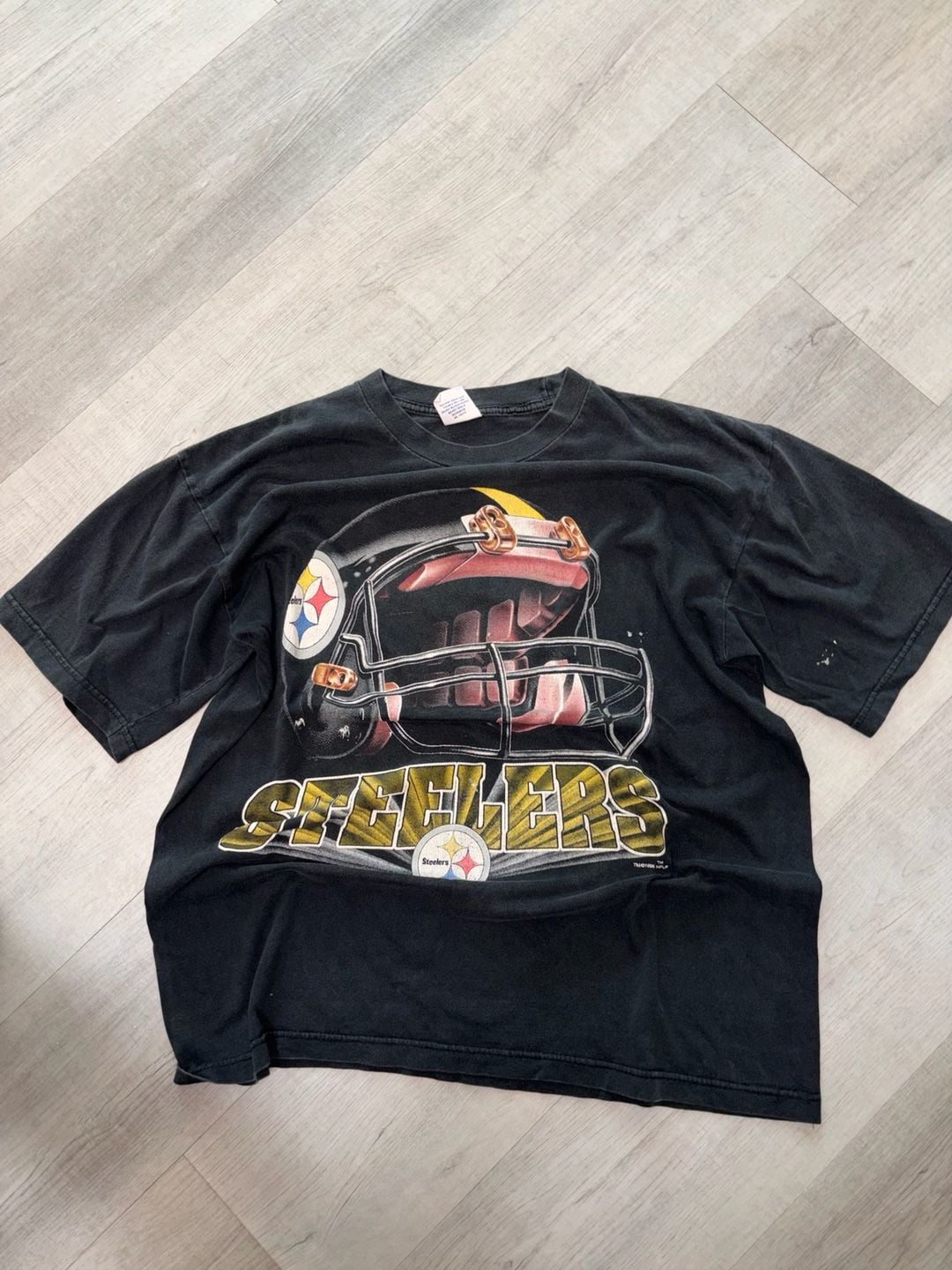 NFL Pittsburgh Steelers Vintage 90s Graphic T-Shirt Black 2