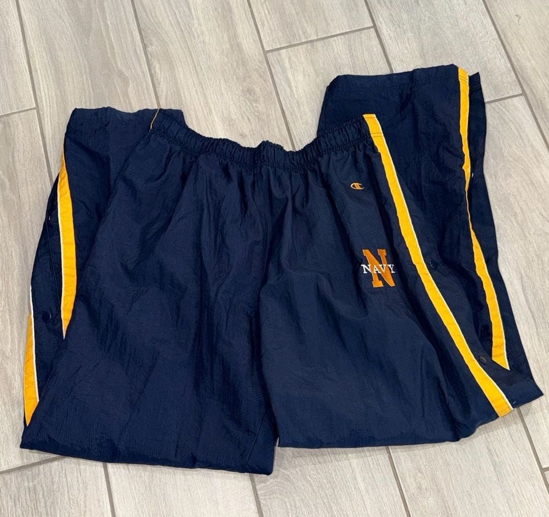Champion Navy Midshipmen Tear Away Warm Up Pants Blue Yellow Item 504 2