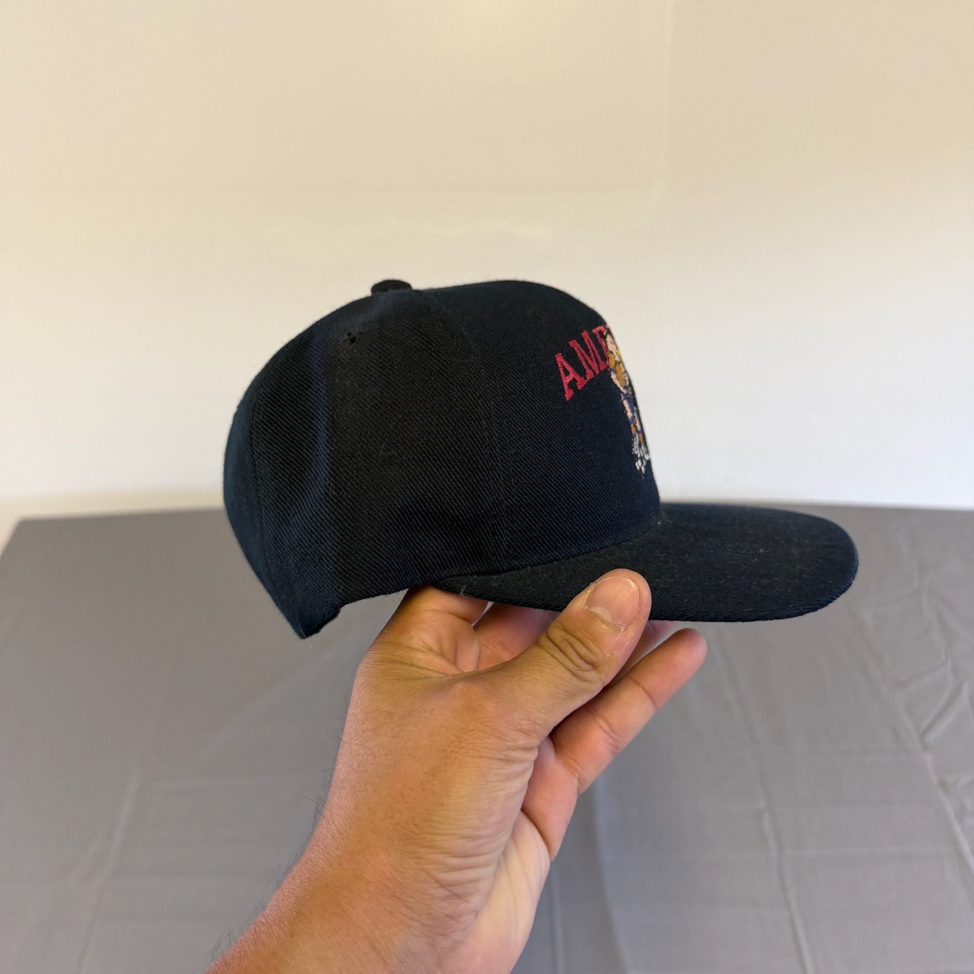 Vintage Club America Soccer Mascot Embroidered Snapback Hat Navy Blue 4