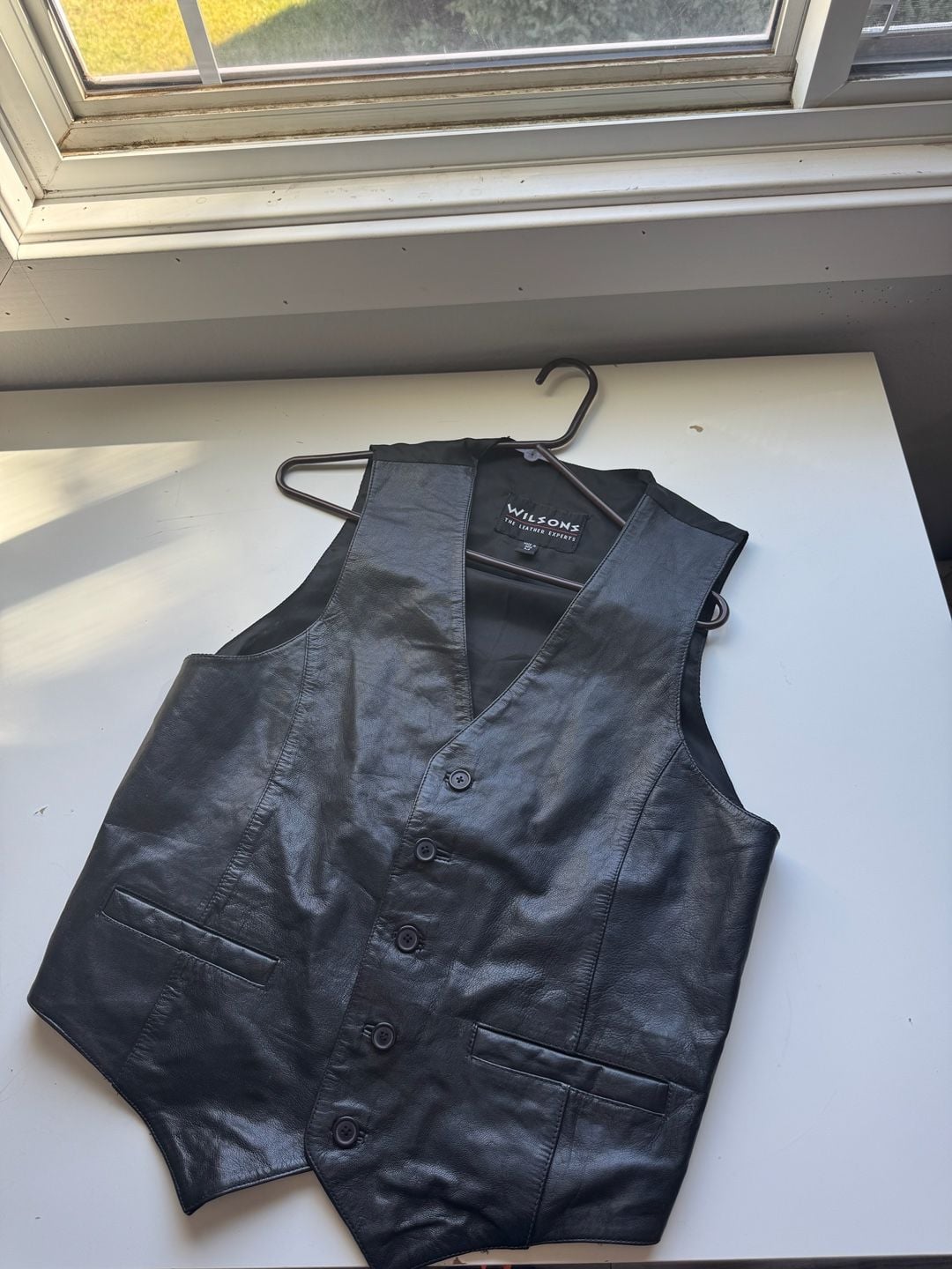 Wilsons Leather Vest Size M Black 2