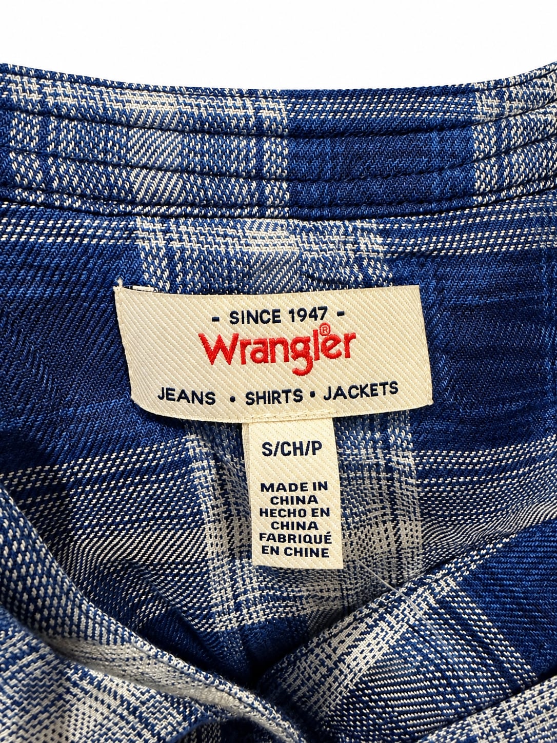 NWT- Wrangler Plaid Babydoll Blouse Size Small Blue 5