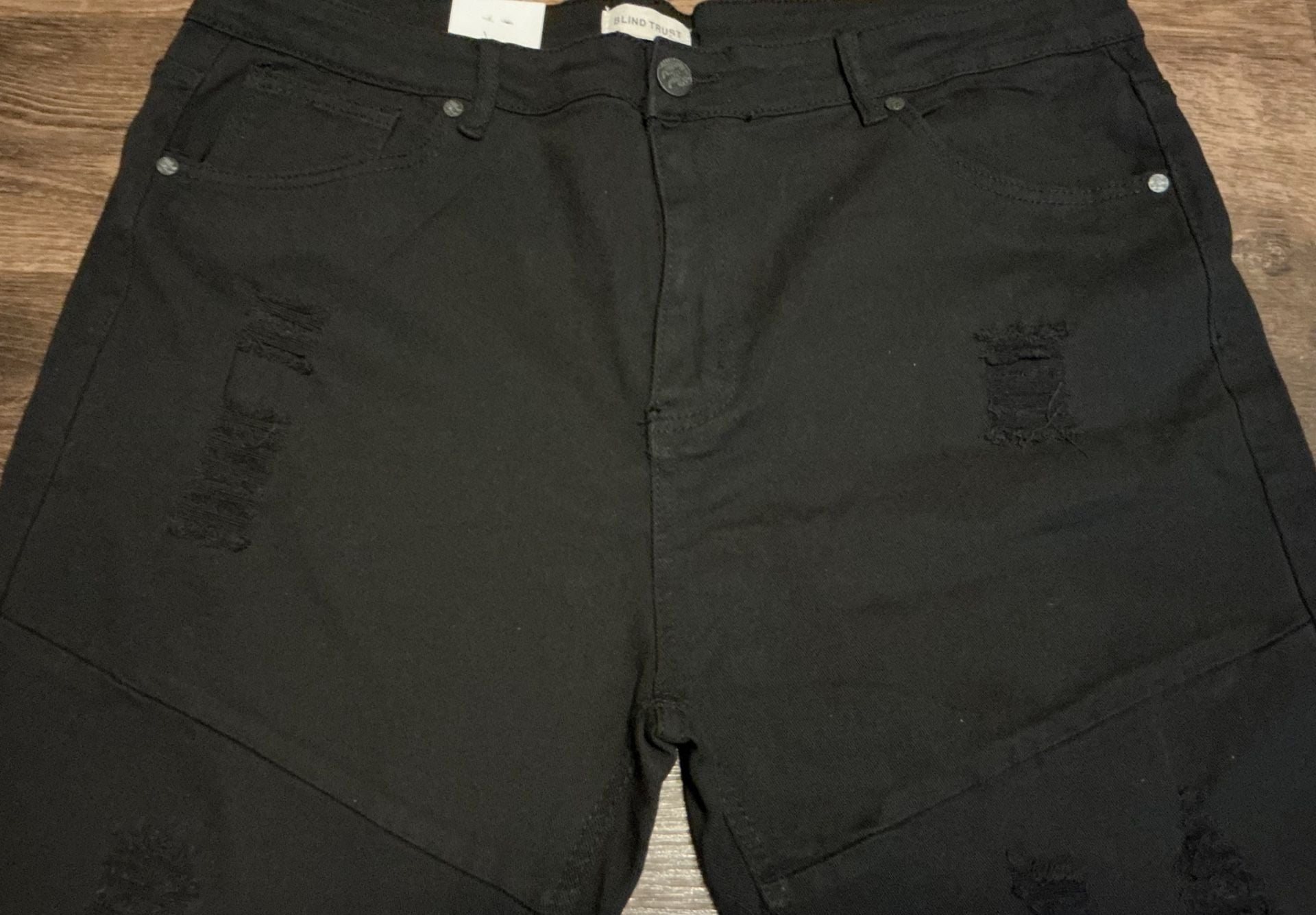 Blind Trust Distressed Slim Fit Black Jeans 4