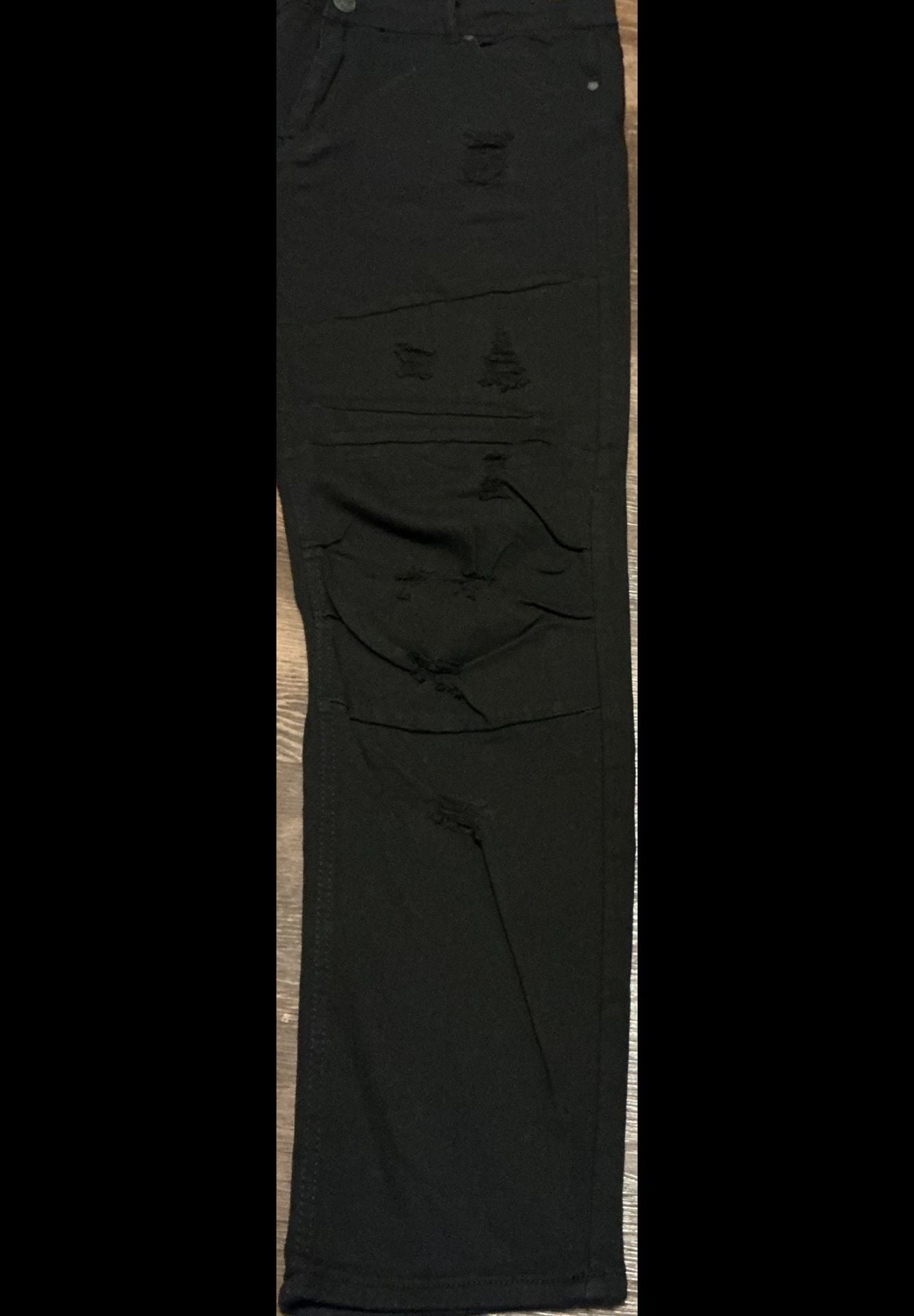 Blind Trust Distressed Slim Fit Black Jeans 7
