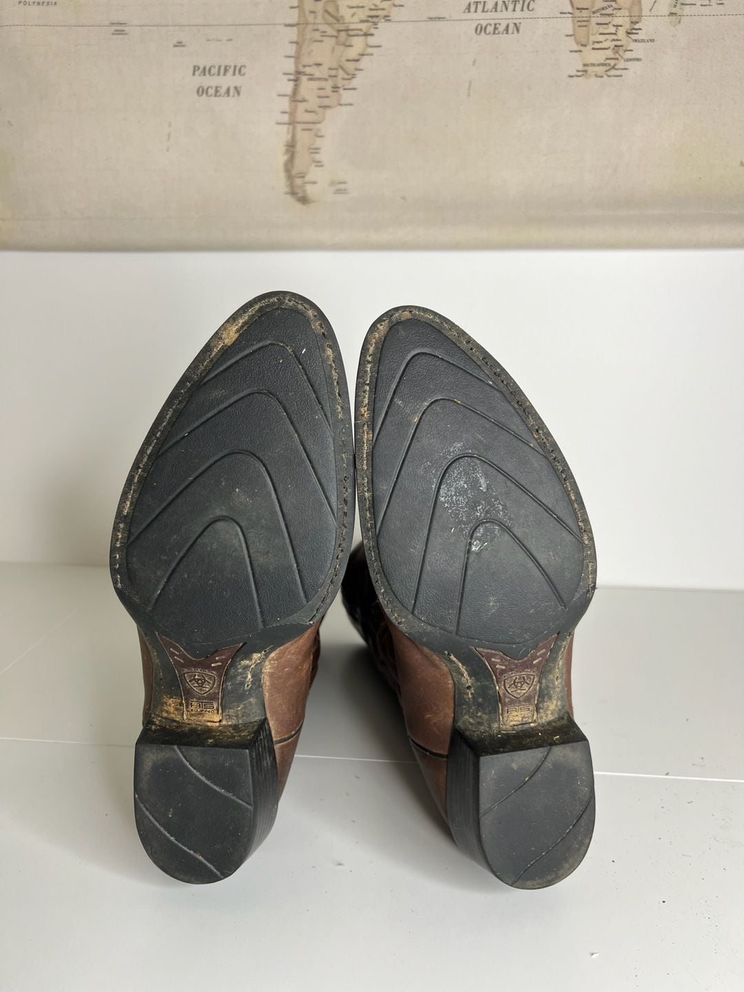 Ariat Heritage R Toe Western Cowboy Boots Brown Leather 7