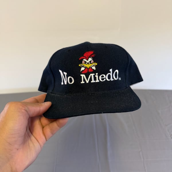 No Miedo Snapback Hat Black Rooster Embroidered Mascot Cap