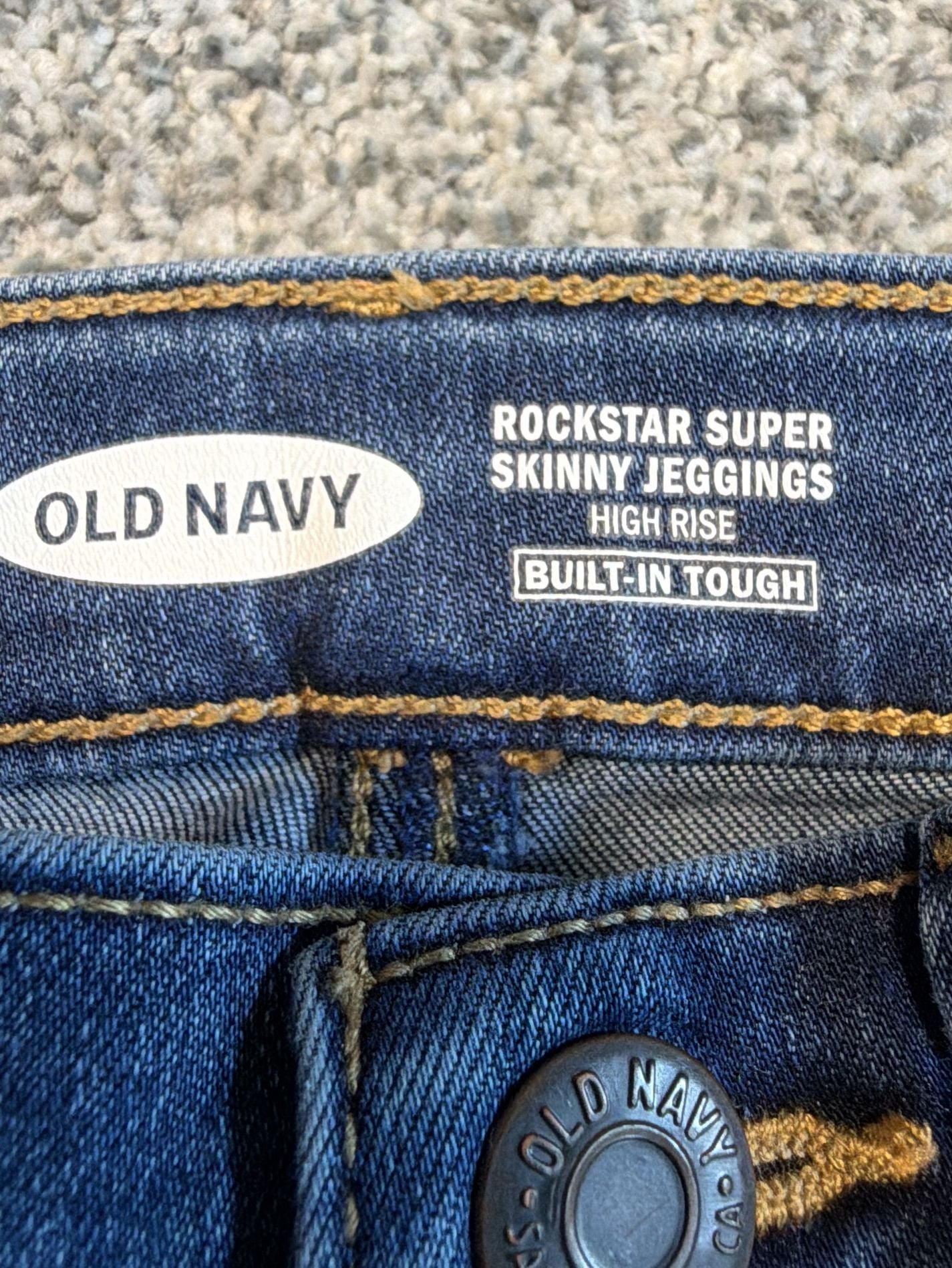 Girls Old Navy Rockstar Super Skinny Jeggings toddler Size 7 High Rise Blu Denim 3