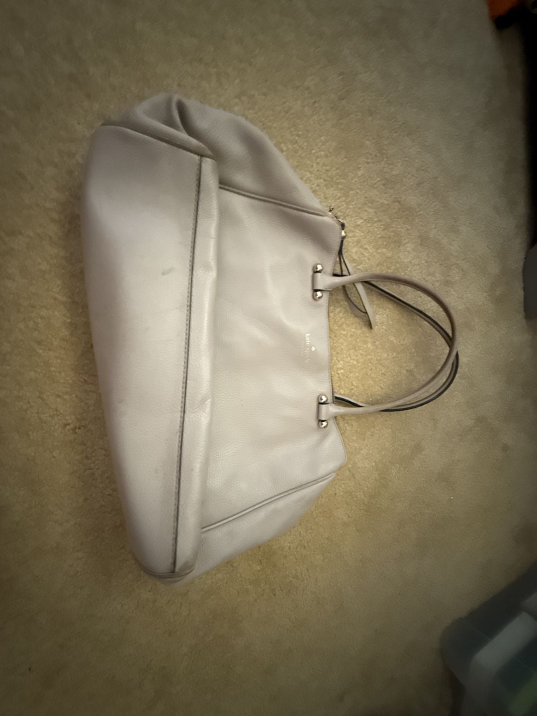 Kate Spade Leather Tote Bag Off White Used Good 2