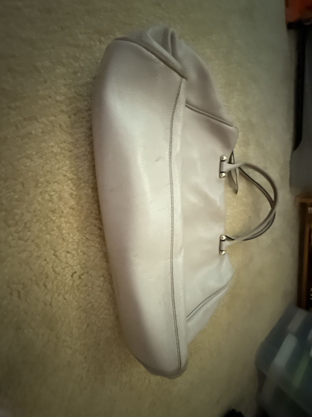 Kate Spade Leather Tote Bag Off White Used Good 3