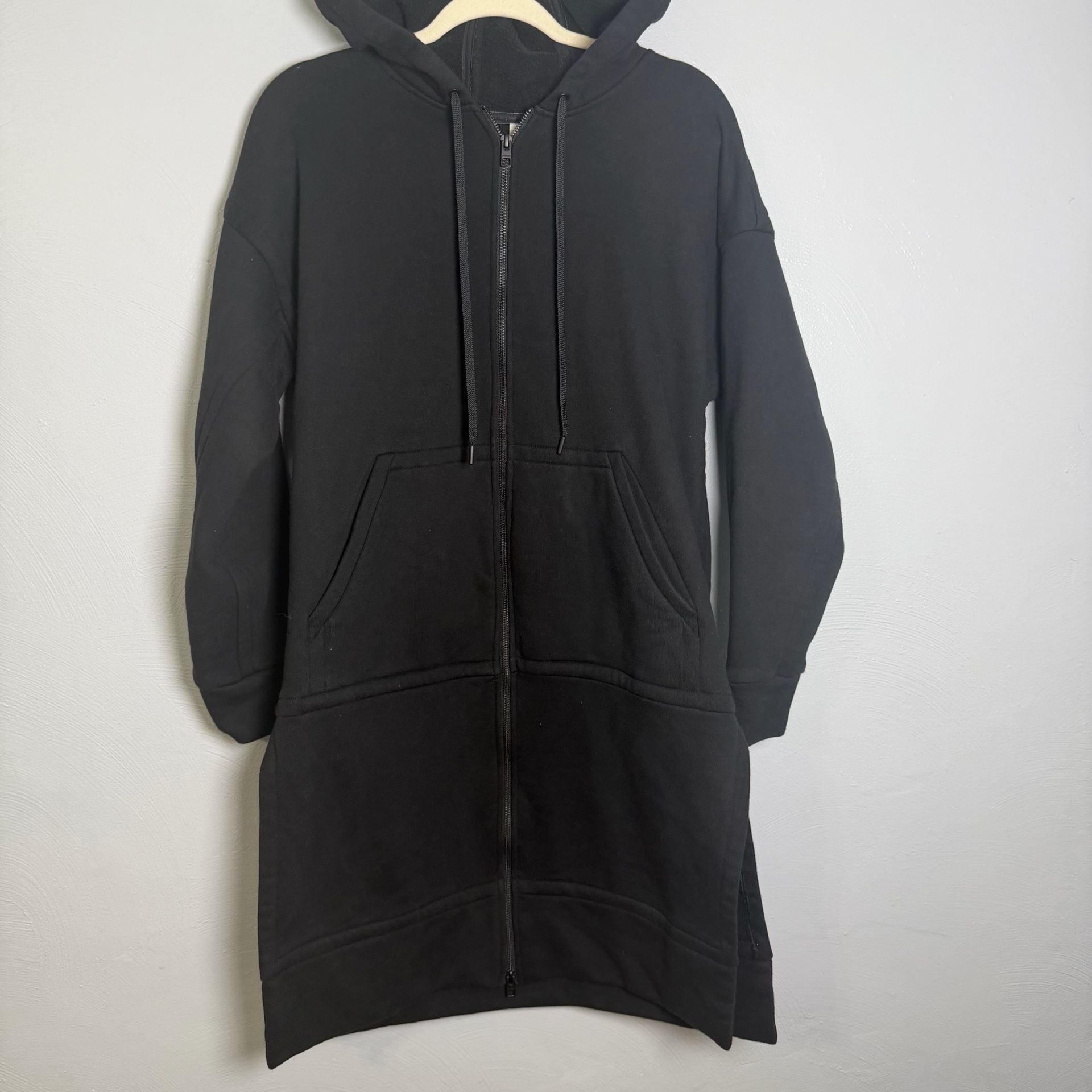 Athleta Tenacity Duster Size S Black Full Zip Hooded Sweatshirt 2