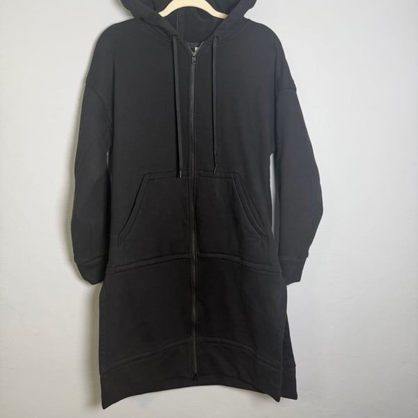 Athleta Tenacity Duster Size S Black Full Zip Hooded Sweatshirt
