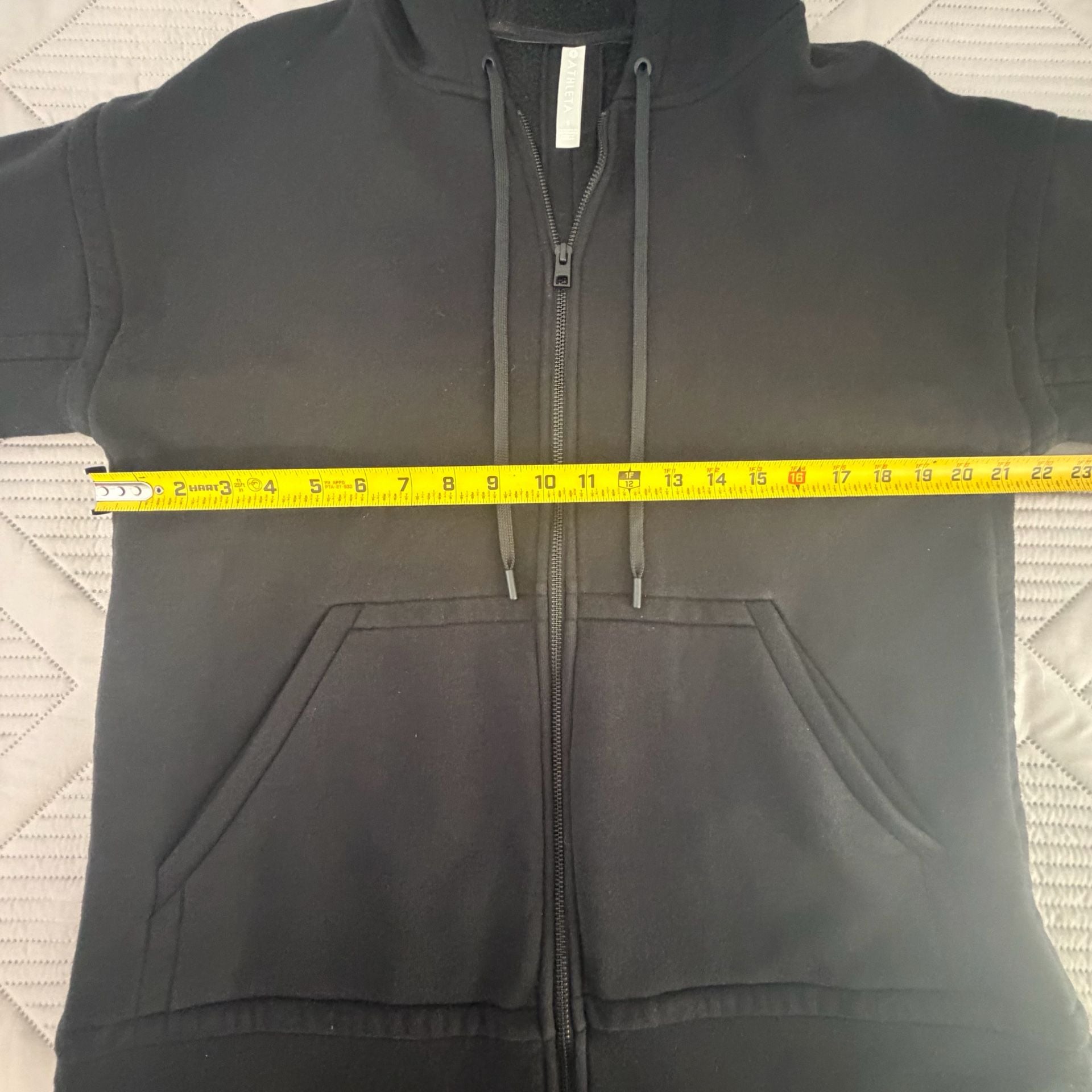 Athleta Tenacity Duster Size S Black Full Zip Hooded Sweatshirt 4