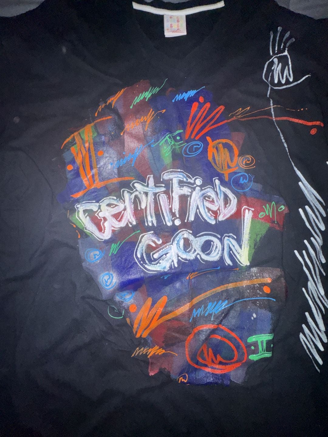 Vintage Mishka Certified Goon Graphic T-Shirt Size 3XL Black V-Neck 5