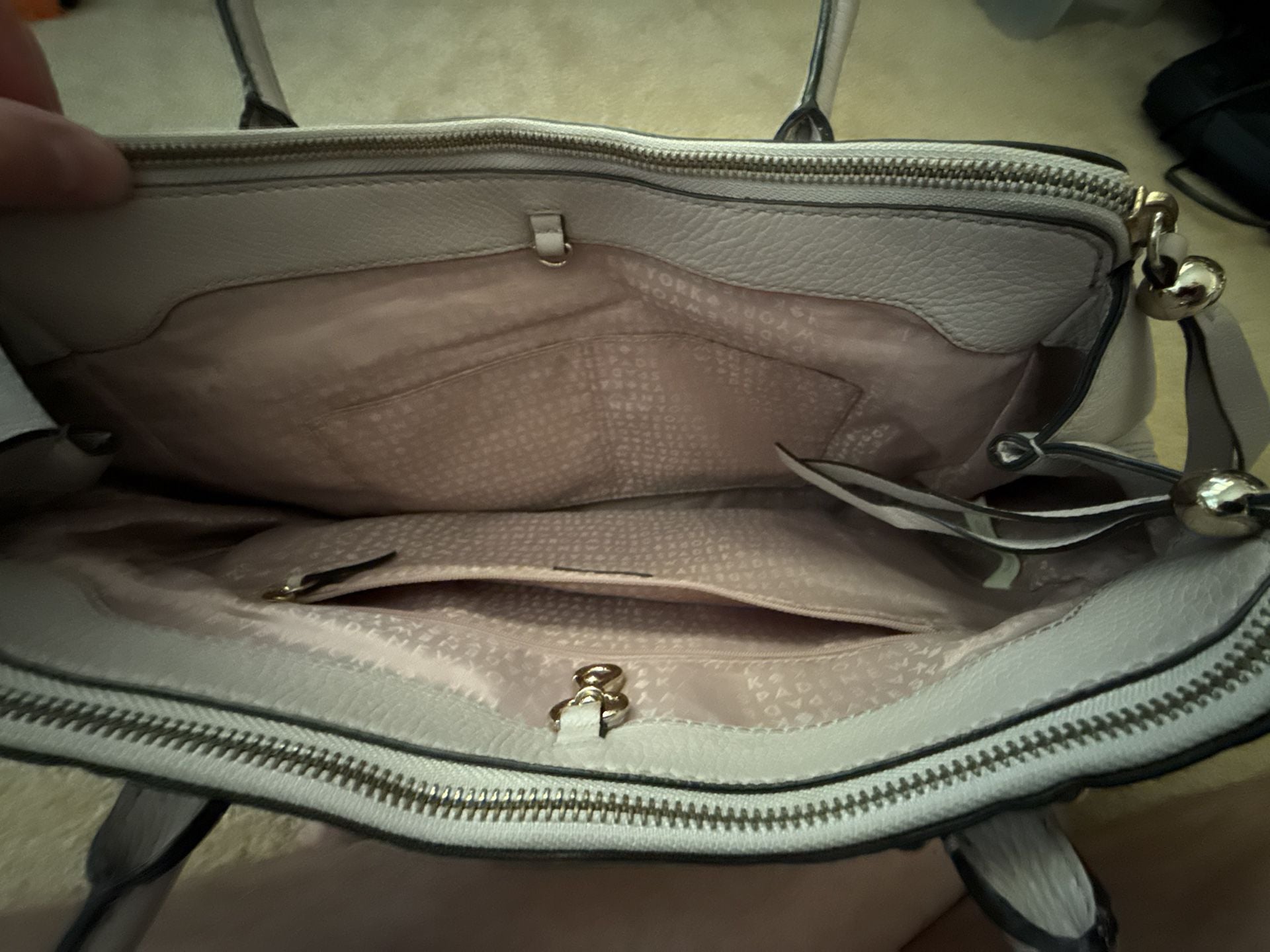 Kate Spade Leather Tote Bag Off White Used Good 6