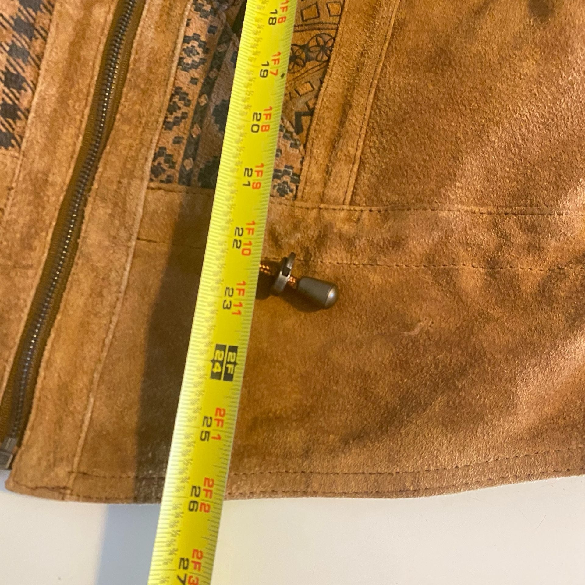 Winlit Vintage Suede Patchwork Leather Jacket Brown 8