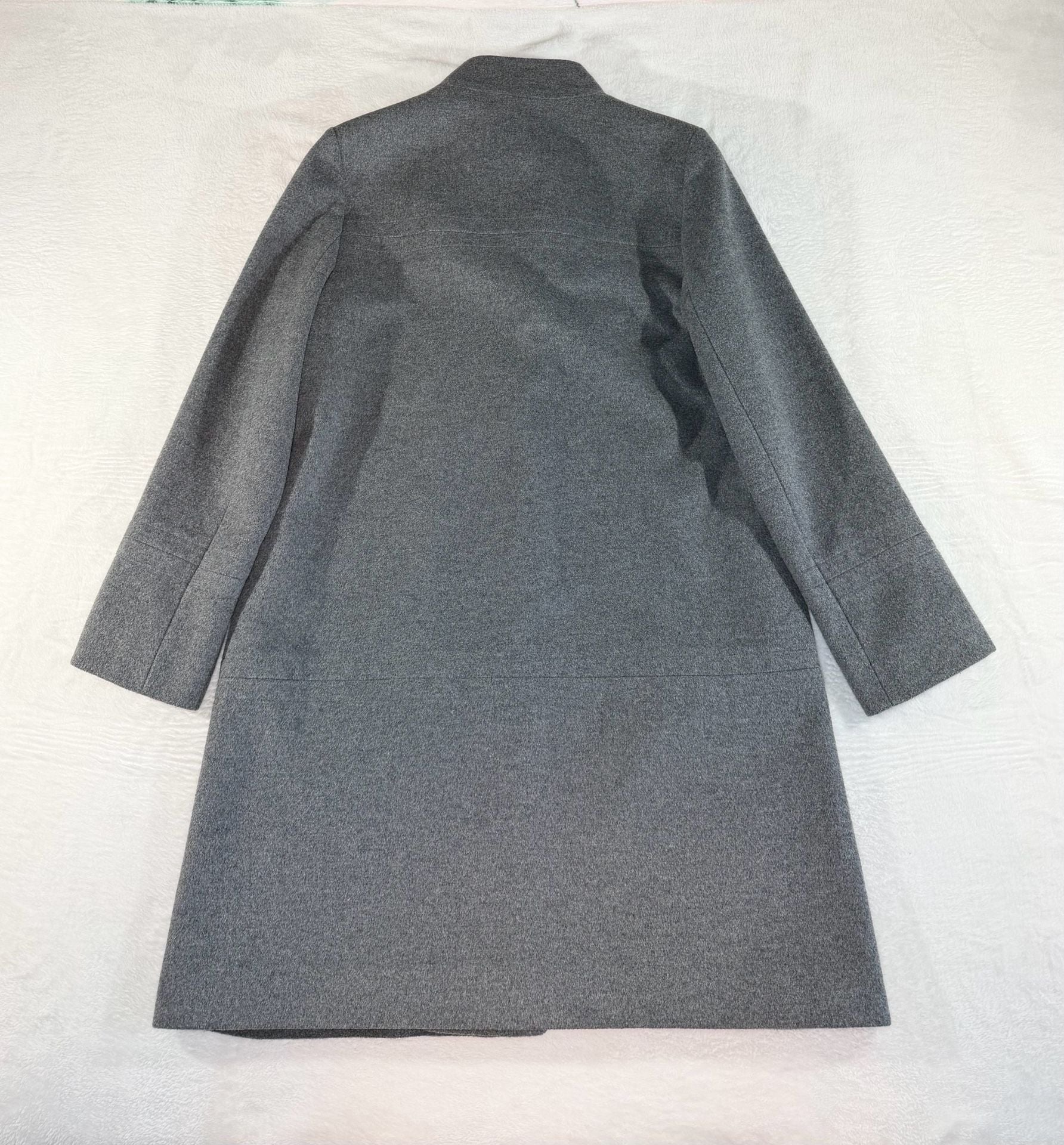 Jones New York Wool Blend Coat Size 6 Gray Stand Collar Winter Overcoat 7