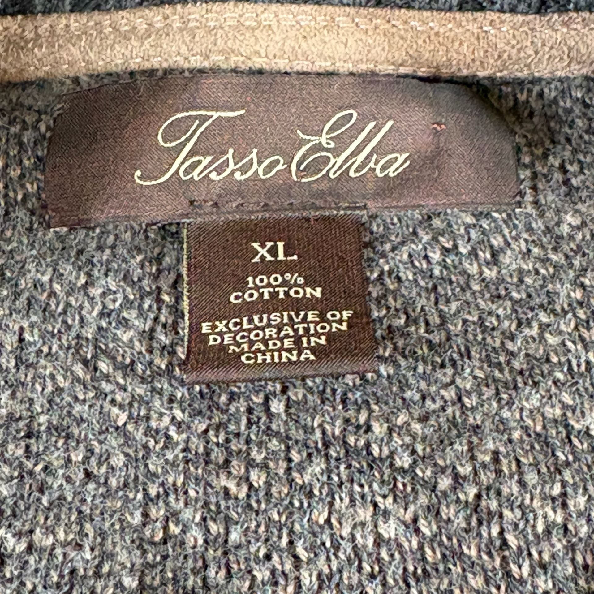 Tasso Elba Cardigan Sweater Size XL Gray Patterned Knit Shawl Collar 4