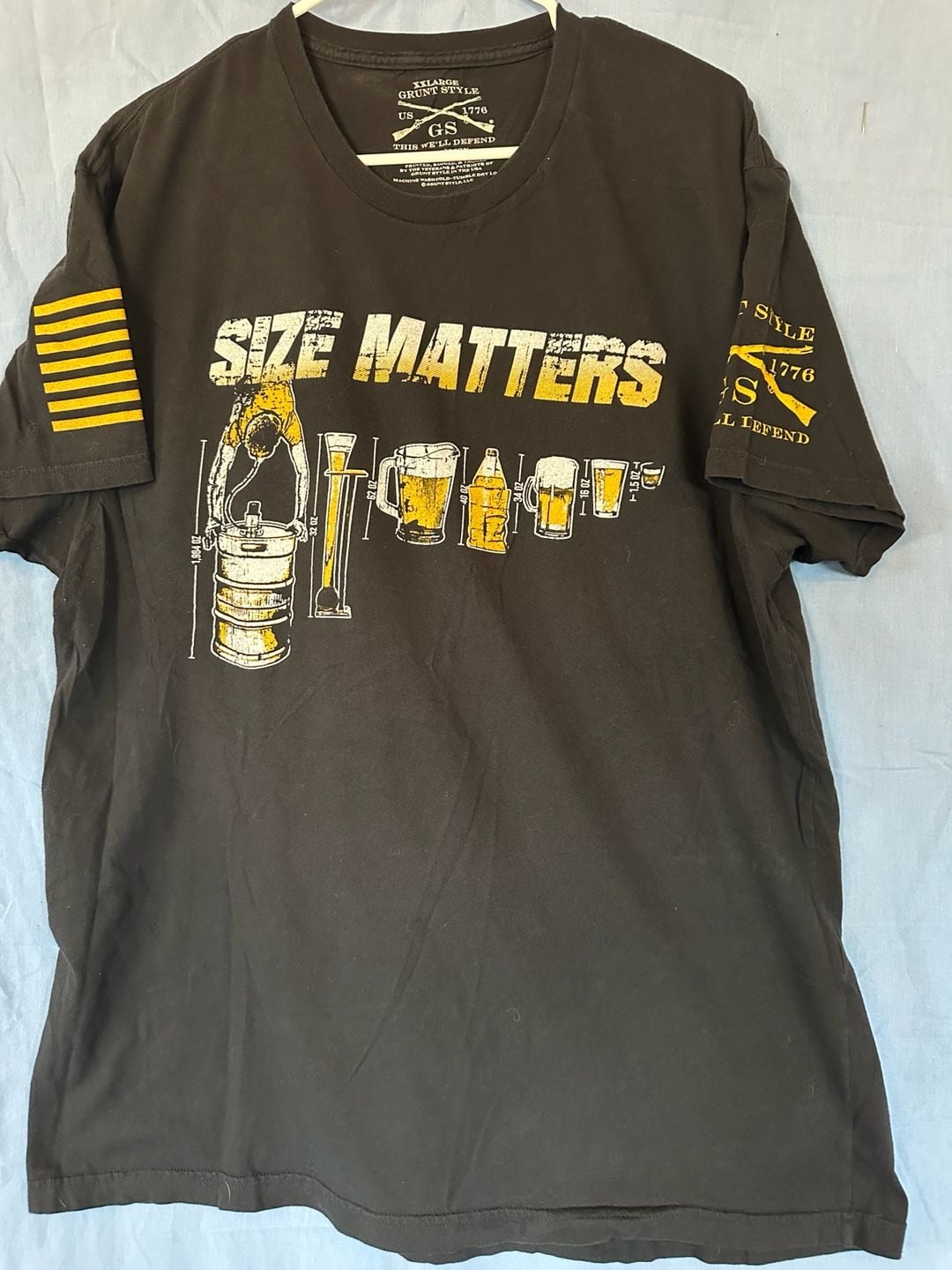 Grunt Style Size Matters T-Shirt, Size XXL, Black Cotton Graphic 2
