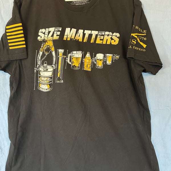 Grunt Style Size Matters T-Shirt, Size XXL, Black Cotton Graphic