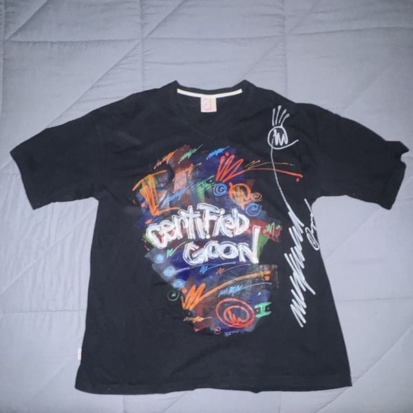 Vintage Mishka Certified Goon Graphic T-Shirt Size 3XL Black V-Neck