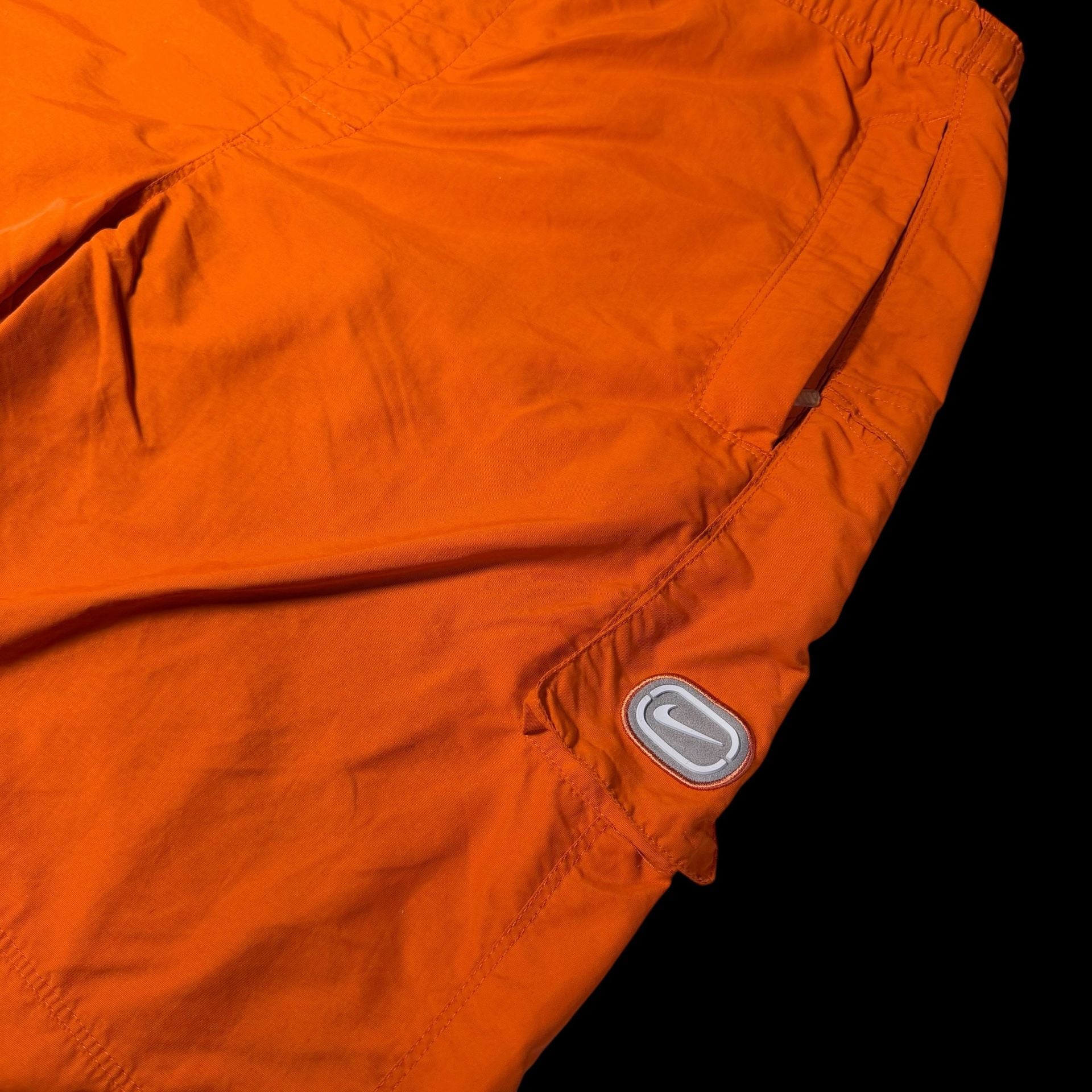 Nike Cargo Shorts Size L Orange Mesh Lined Swim Trunks 4