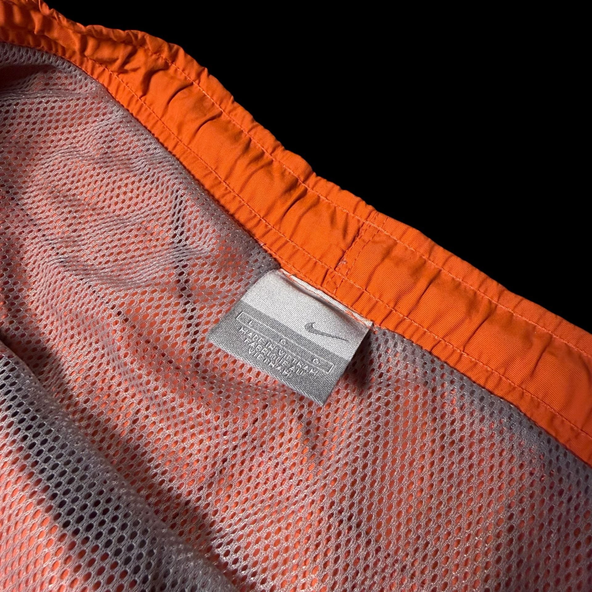Nike Cargo Shorts Size L Orange Mesh Lined Swim Trunks 5