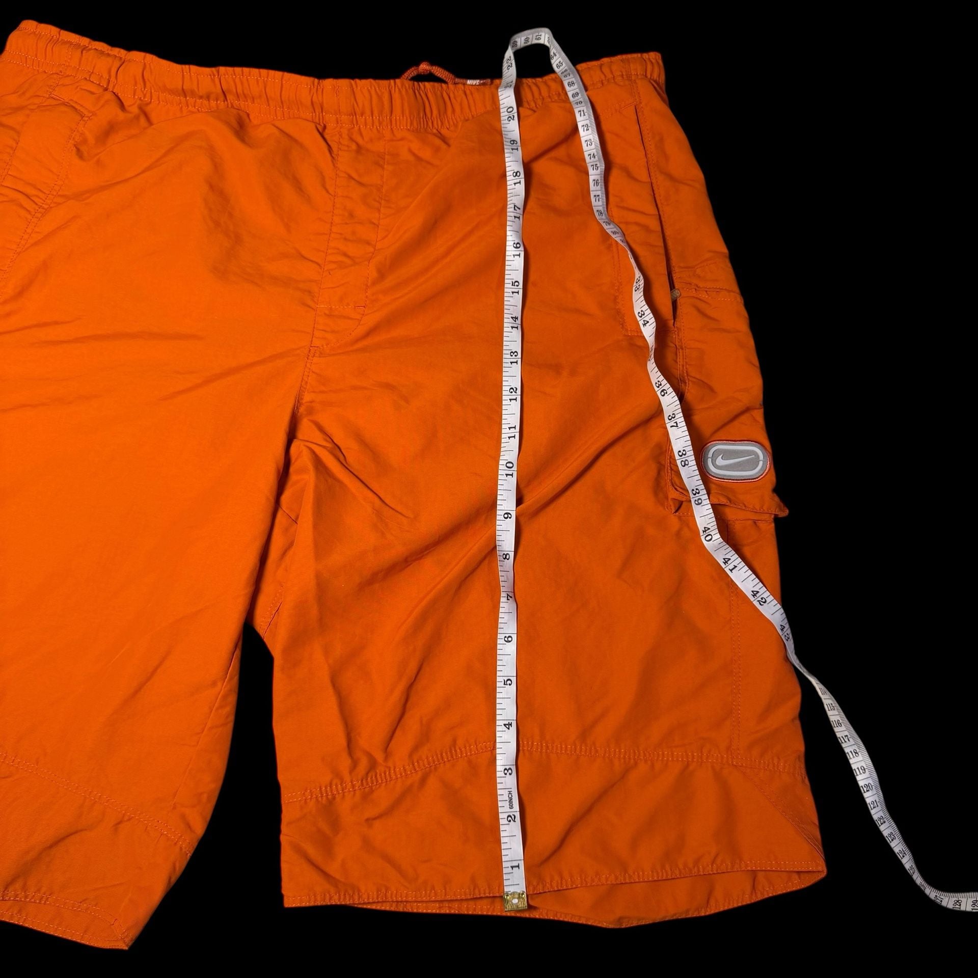 Nike Cargo Shorts Size L Orange Mesh Lined Swim Trunks 7