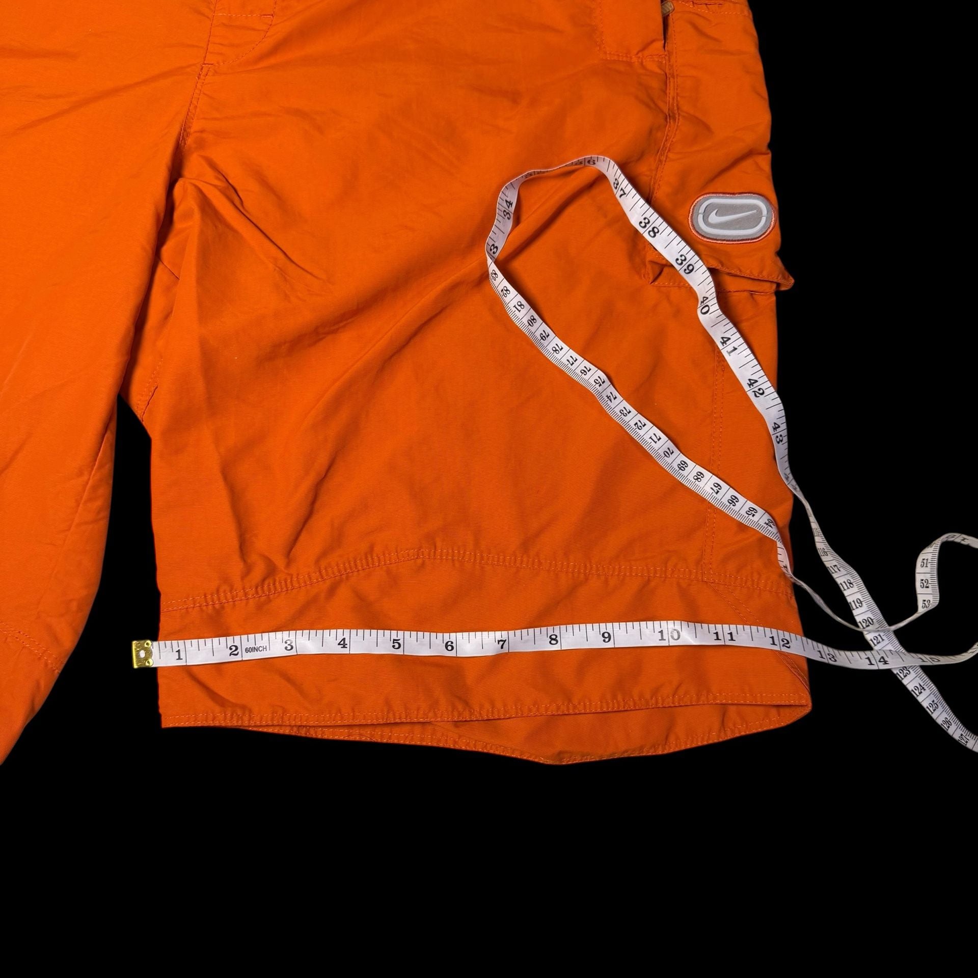 Nike Cargo Shorts Size L Orange Mesh Lined Swim Trunks 8
