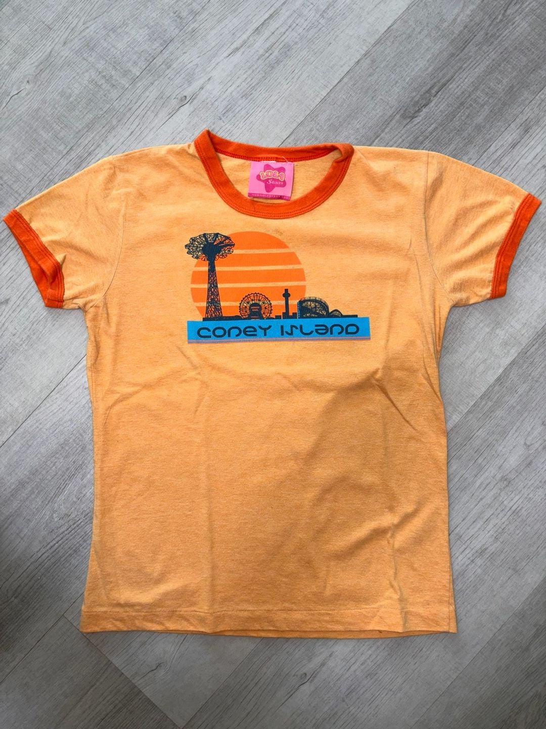 Lola Star Coney Island Ringer T-Shirt Orange 2