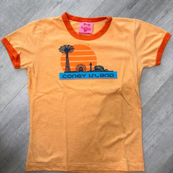 Lola Star Coney Island Ringer T-Shirt Orange