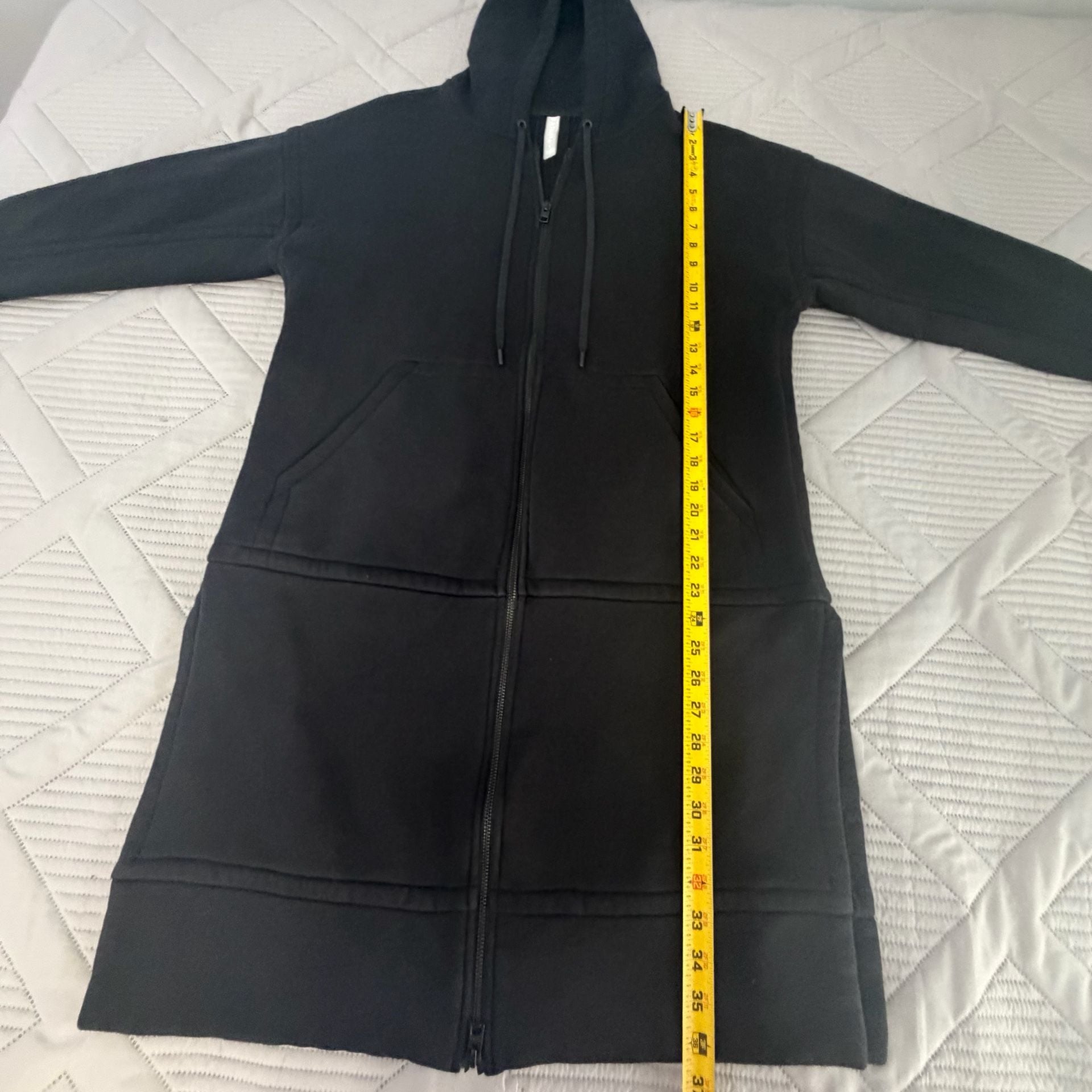 Athleta Tenacity Duster Size S Black Full Zip Hooded Sweatshirt 6