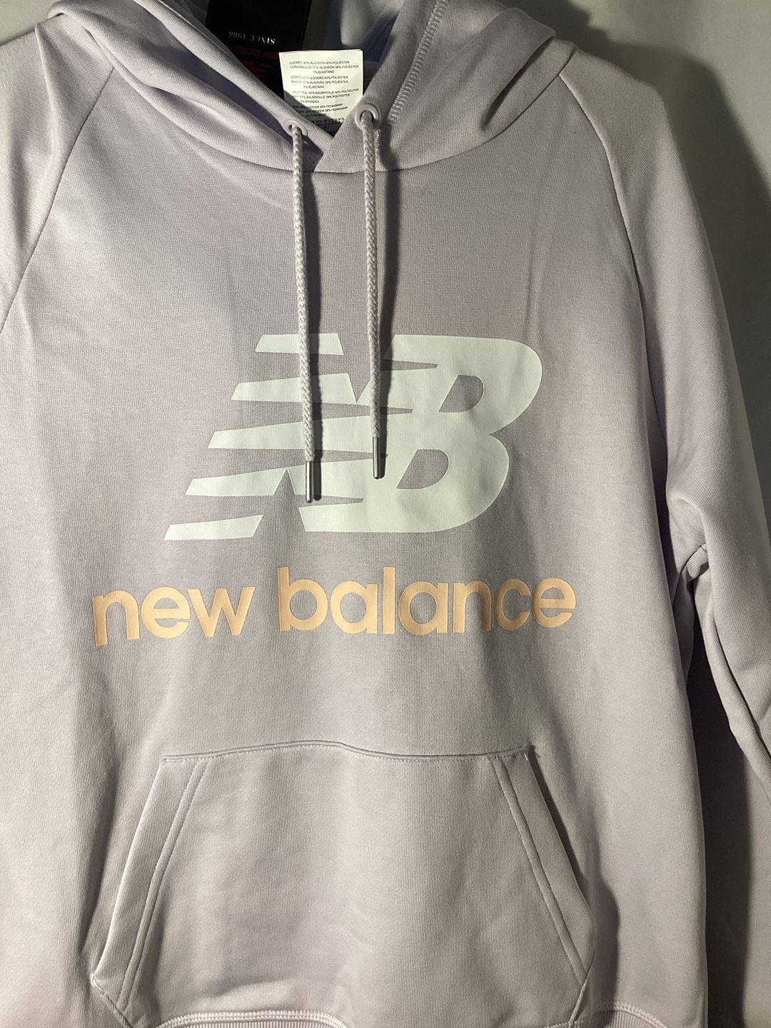 New Balance ESSE PO Hoodie Size S Lavender Pullover Sweatshirt 3