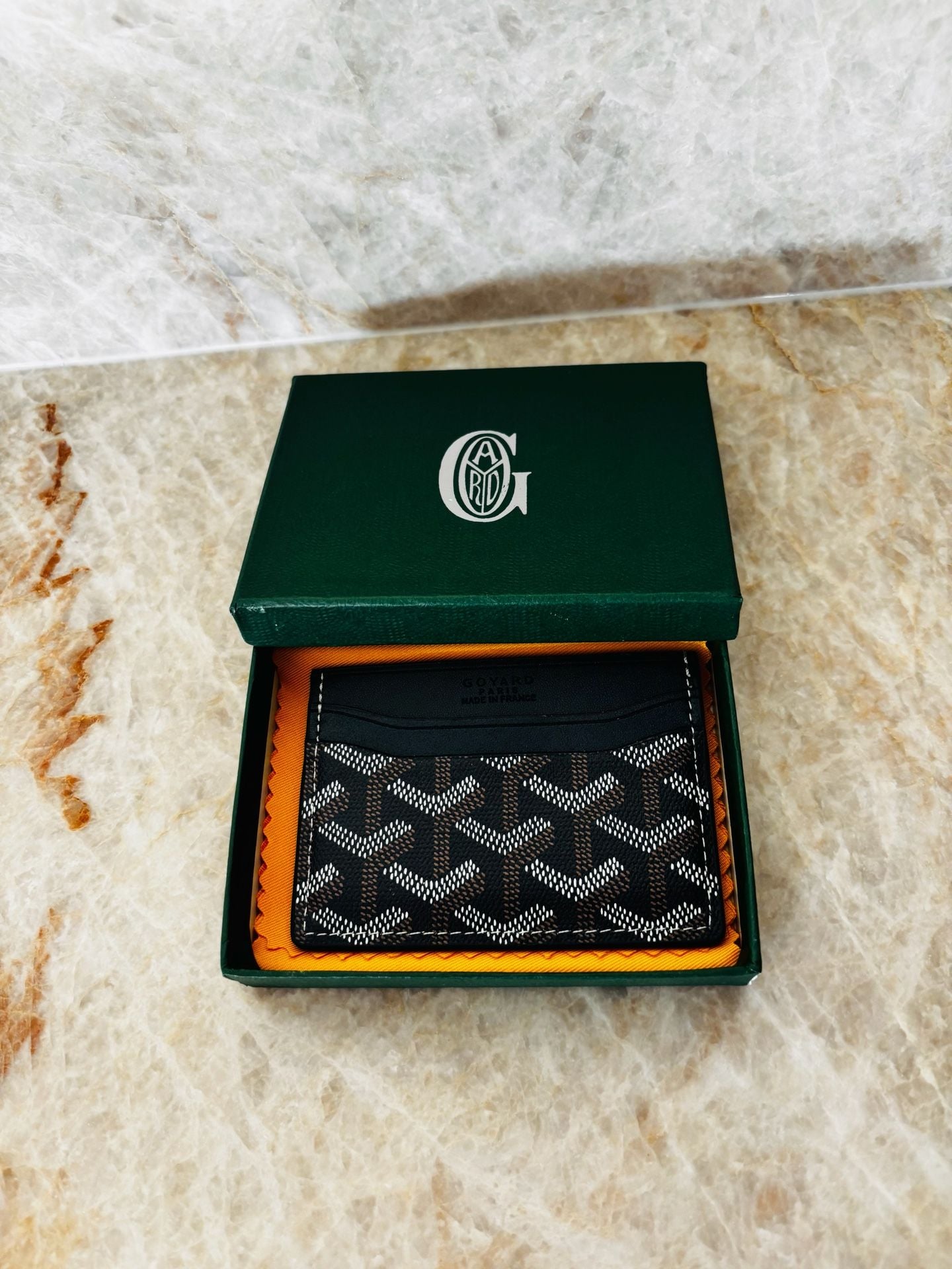 Light Blue Monogram Card Holder – Leather Paris Style 2