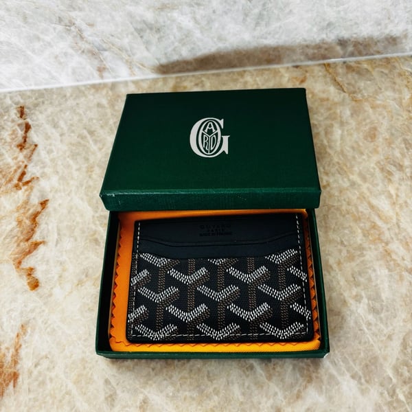 Light Blue Monogram Card Holder – Leather Paris Style