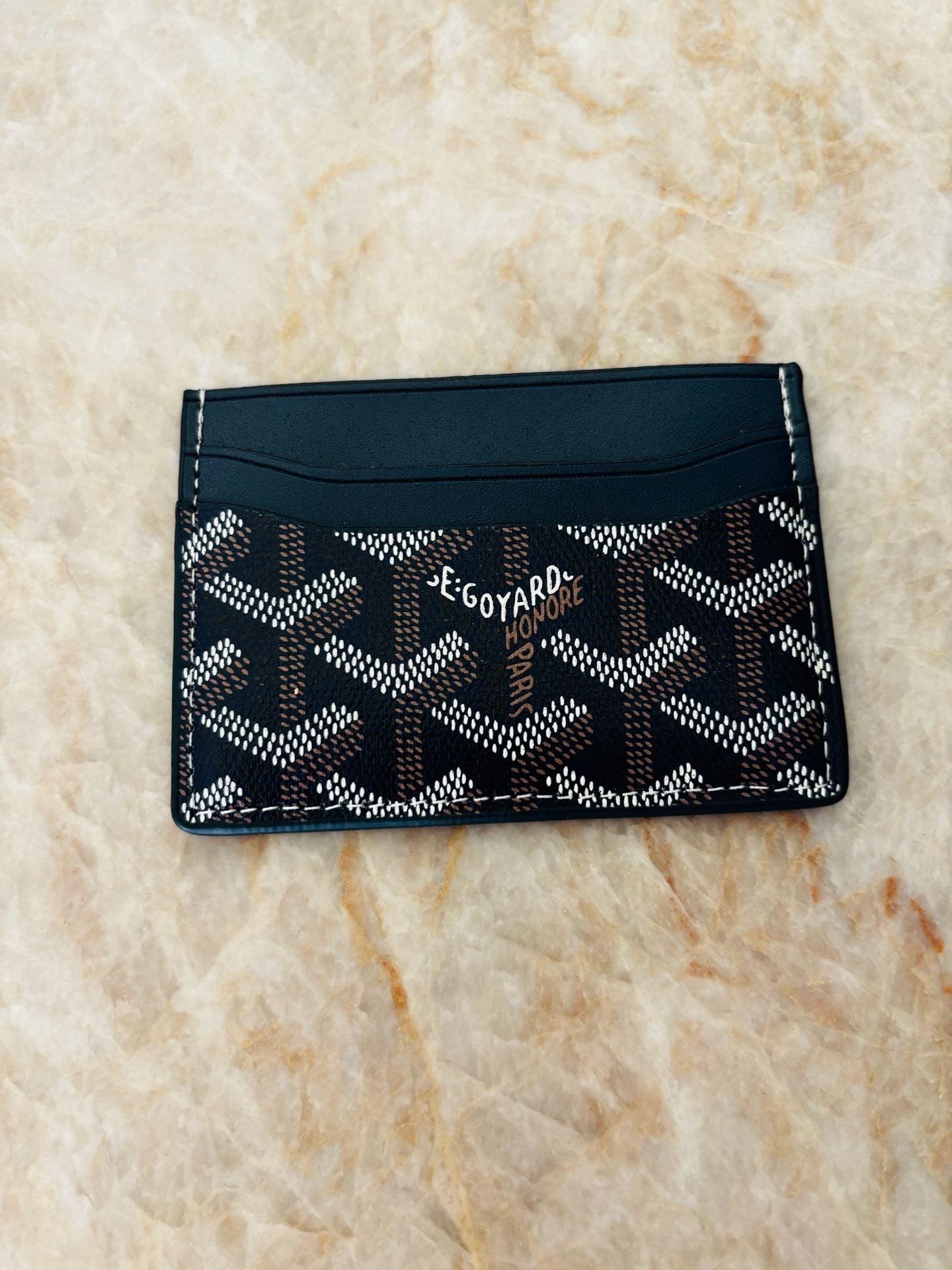 Light Blue Monogram Card Holder – Leather Paris Style 4