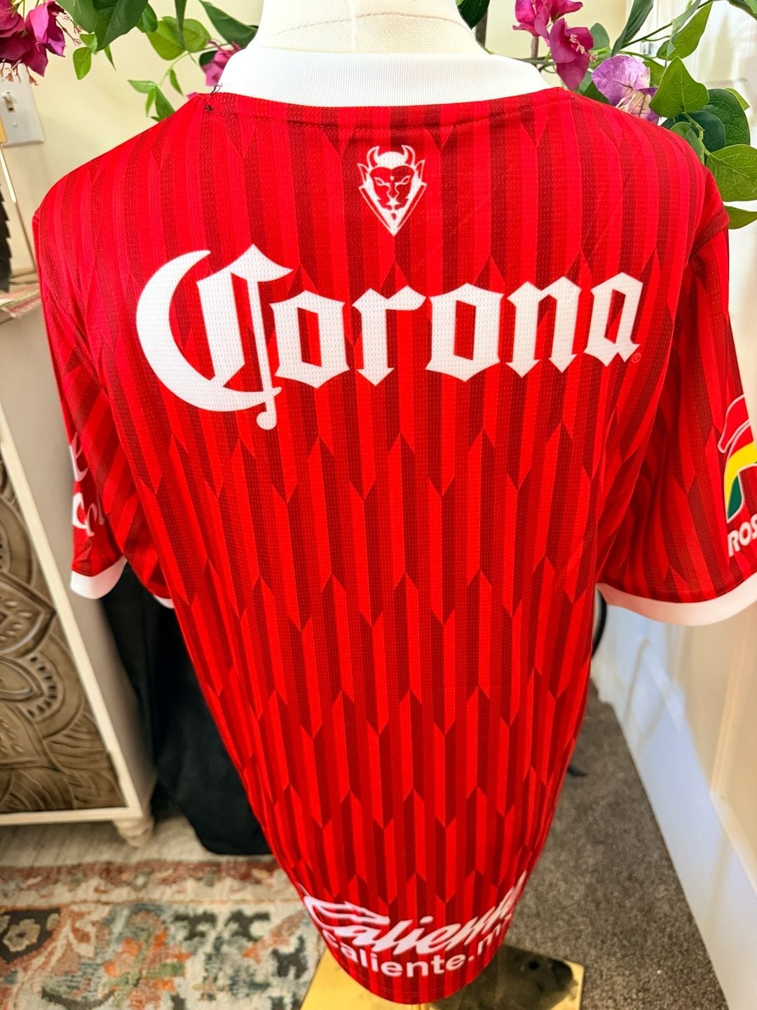 Toluca FC Soccer Jersey Size S Red White Roshfrans Corona 7