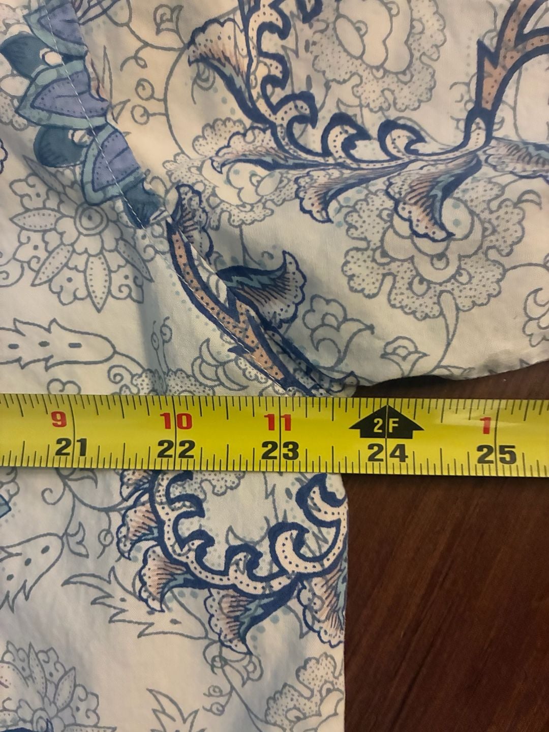 Billabong Button-Down Shirt Size L Blue Floral Print Cotton Short Sleeve 6