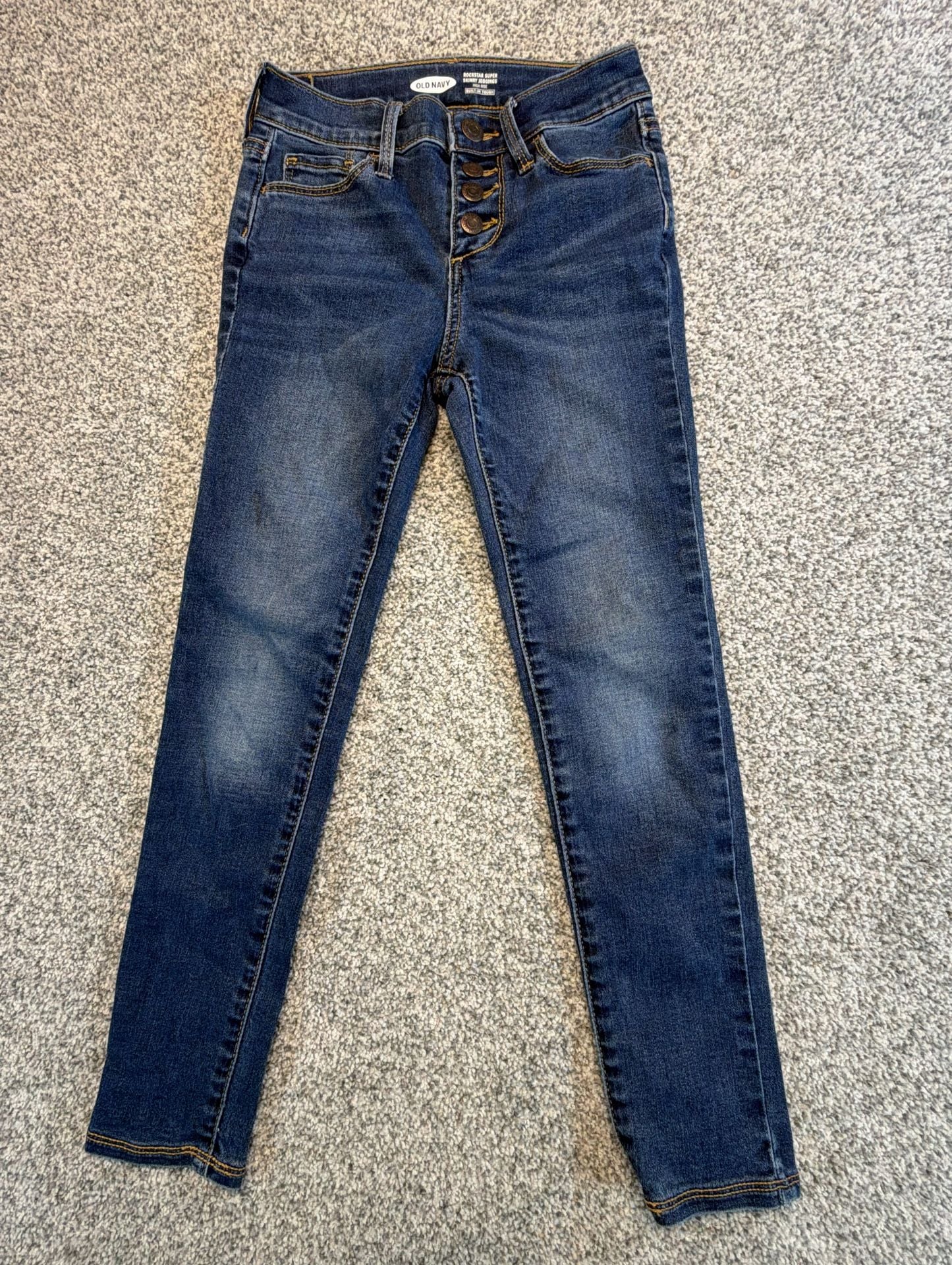 Girls Old Navy Rockstar Super Skinny Jeggings toddler Size 7 High Rise Blu Denim 2