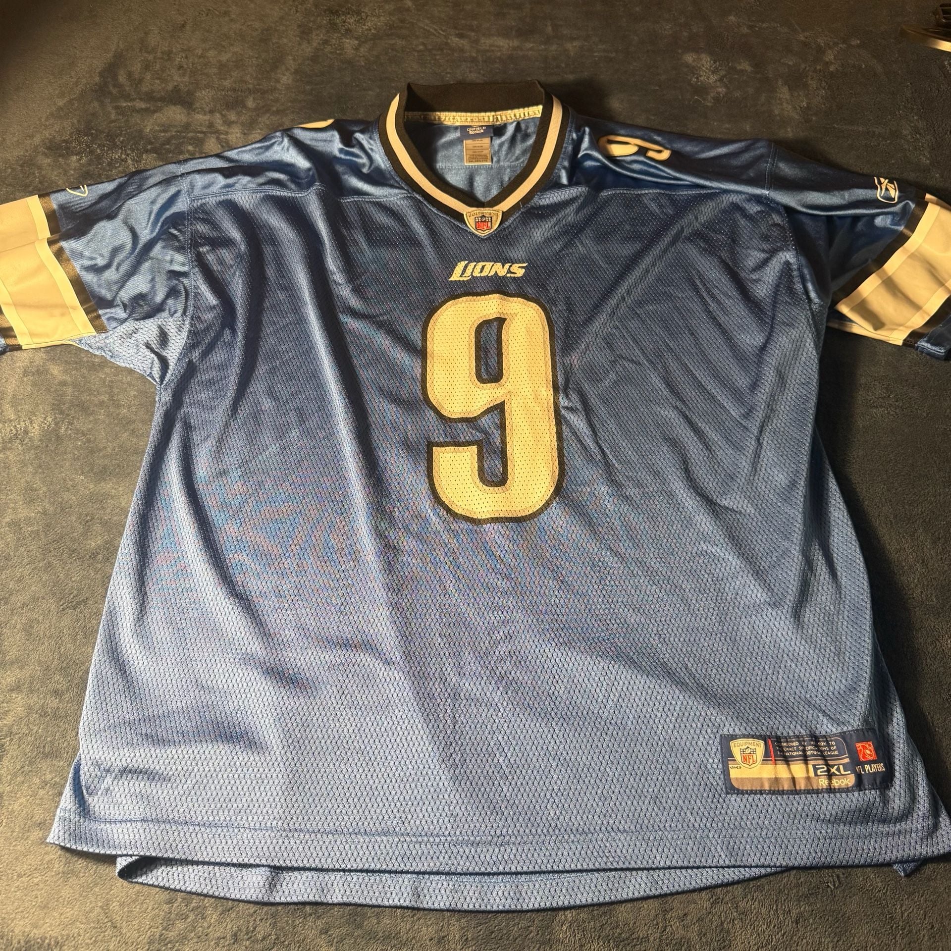 Reebok Detroit Lions Jersey Size 2XL #9 2