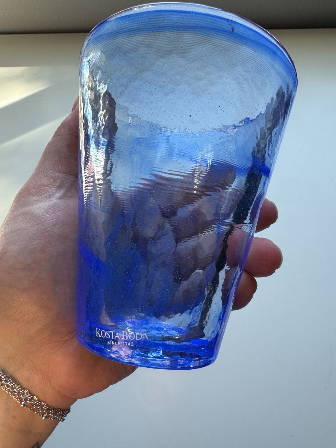 Kosta Boda Mine Blue Glass Tumbler By Ulrica Hydman-Vallien 2