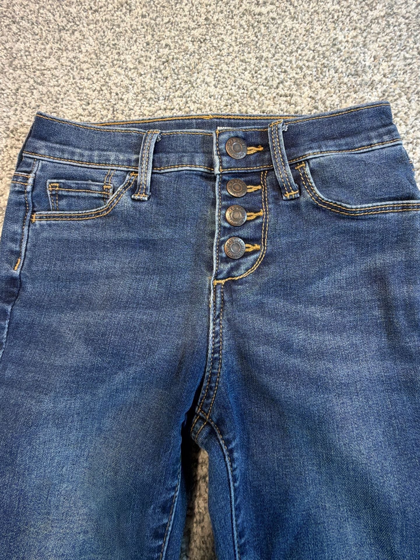 Girls Old Navy Rockstar Super Skinny Jeggings toddler Size 7 High Rise Blu Denim 10