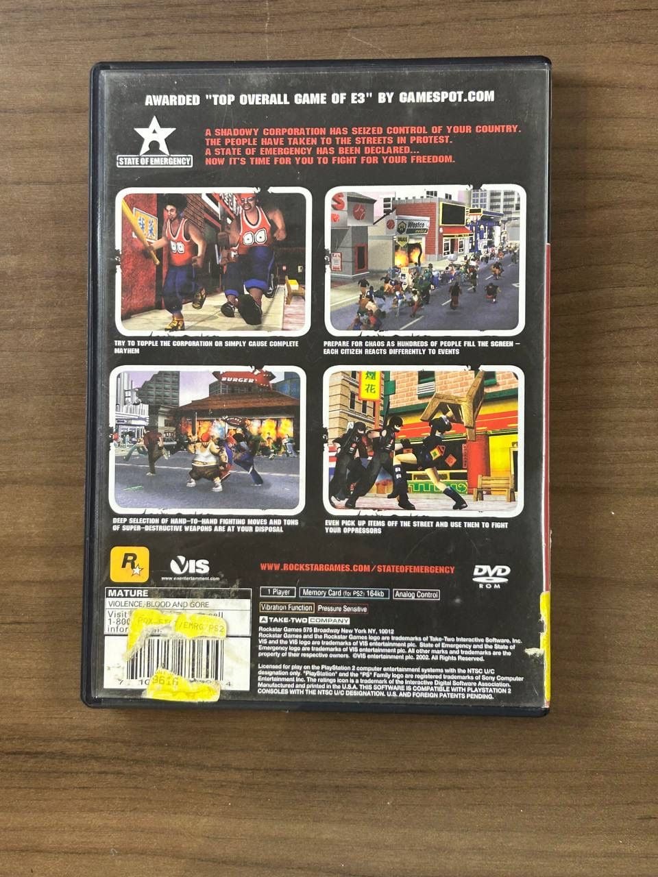 State of Emergency Greatest Hits Sony PlayStation 2 PS2 Game Disc & Case 3