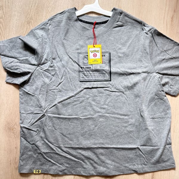 Pokemon Psyduck Adult Trainer Shirt XL Gray