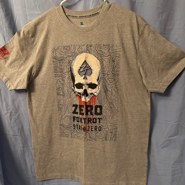 Zero Foxtrot Bleeding Alc T-Shirt, Size XL, Heather Gray Graphic Tee