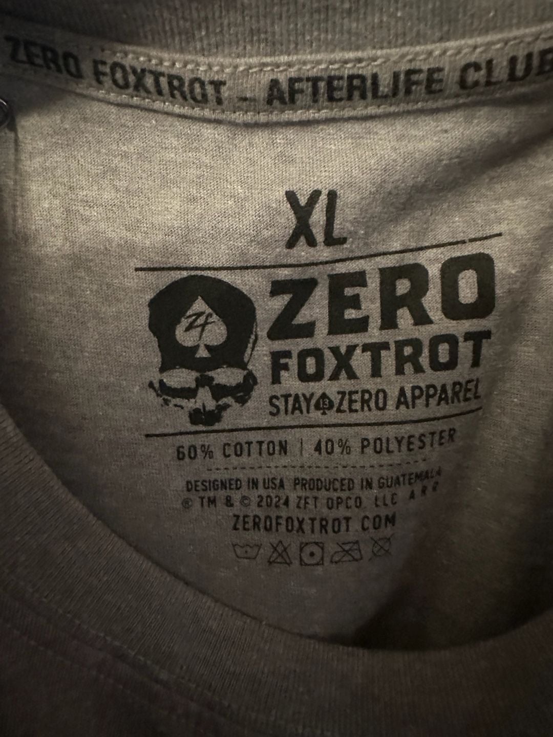 Zero Foxtrot Bleeding Alc T-Shirt, Size XL, Heather Gray Graphic Tee 3