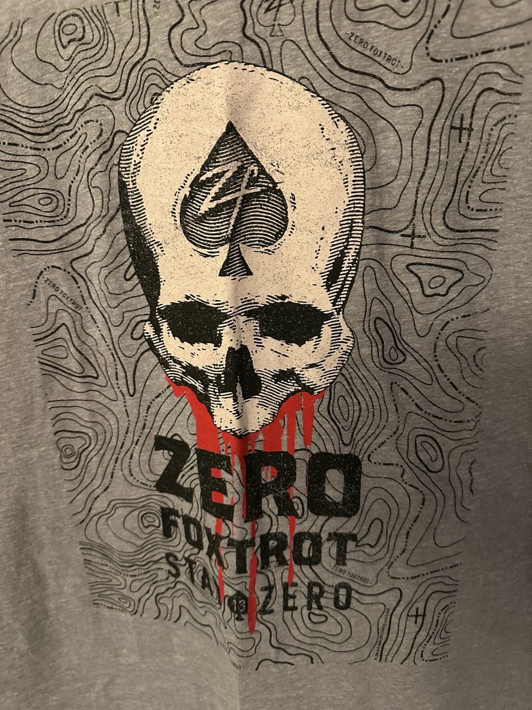 Zero Foxtrot Bleeding Alc T-Shirt, Size XL, Heather Gray Graphic Tee 6
