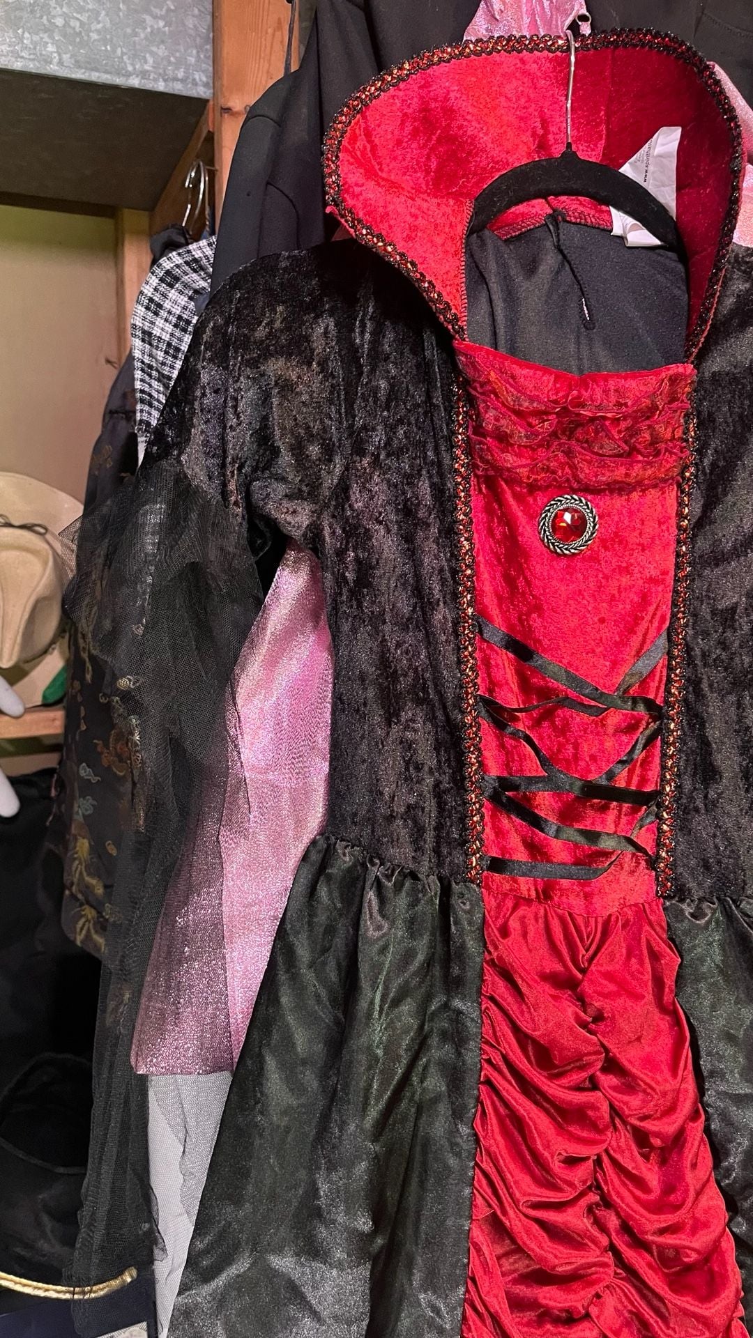 Spirit Halloween Victorian Vampiress Child Xl Red Black 3